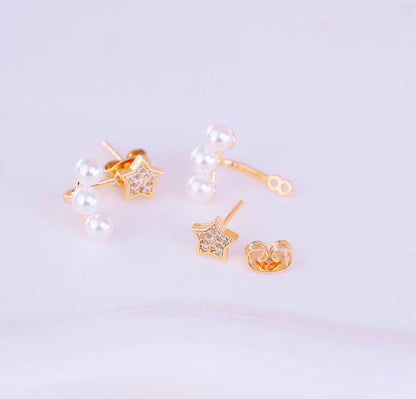 Aretes Estrellas Perlas