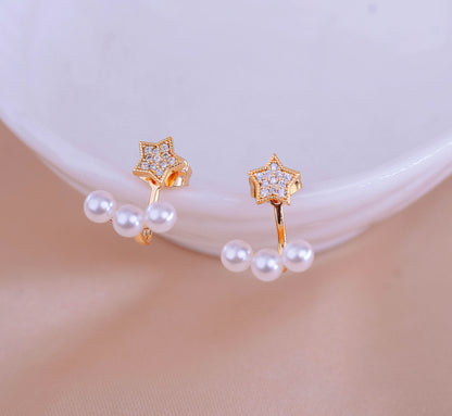 Aretes Estrellas Perlas