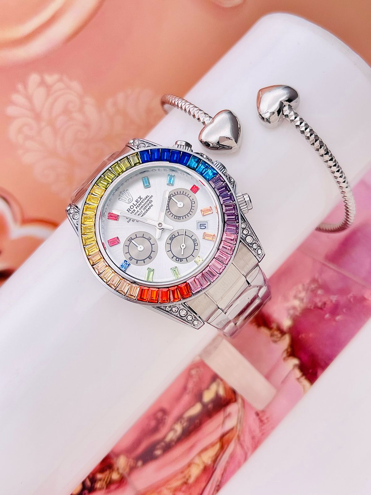 Reloj Rolex Daytona Piedras Mujer